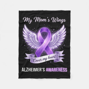 Mum’s wings cover heart mothers alzheimer’s fleece blanket