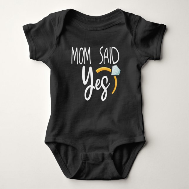 Mum Said Yes, Wedding Baby Announcement Bodysuit (Front)