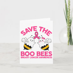 Mum Save The Breast Cancer Funny Halloween Boo Bee Card