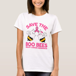 Mum Save The Breast Cancer Funny Halloween Boo Bee T-Shirt