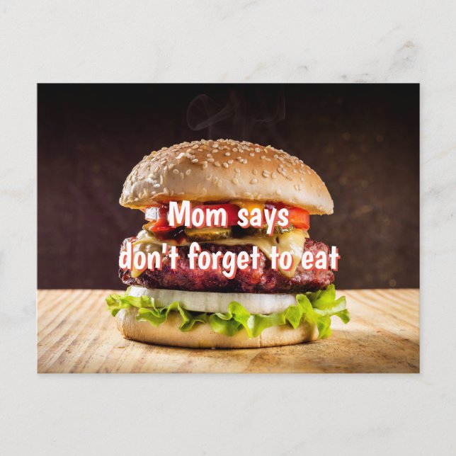Mum says don't forget to eat postcard (Front)