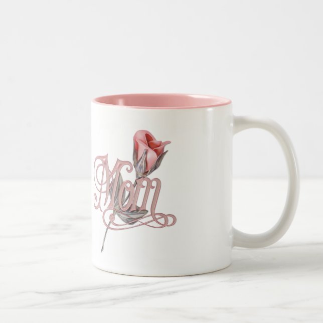 Mum Script and Rose Two-Tone Coffee Mug (Right)