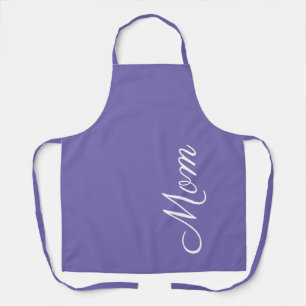Mum Script Purple White Kitchen Apron