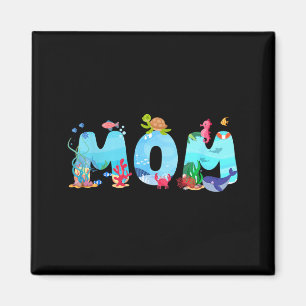 Mum Sea Animal Theme Family Birthday Party Magnet