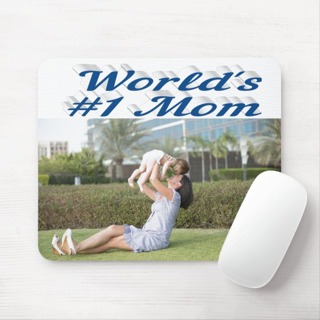 Mum sea blue photo  mouse pad (With Mouse)