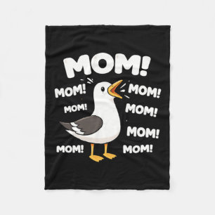 Mum Seagull Funny Mama Seagulls Mothers Day Humour Fleece Blanket