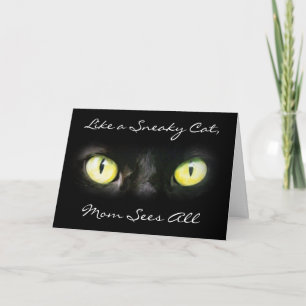 Mum Sees All, Cat Eyes Mother's Day Card