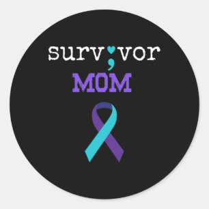 Mum - Semicolon Gift Suicide Prevention Awareness Classic Round Sticker