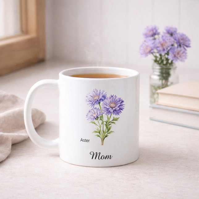 Mum September Birth Flower Aster Coffee Mug (Creator Uploaded)