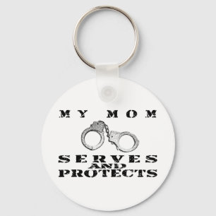 Mum Serves Protects - Cuffs Key Ring
