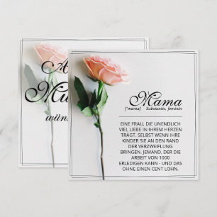 Mum – Simply Irreplaceable   Classic Card - Rose