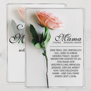Mum – Simply Irreplaceable   Classic Card - Rose