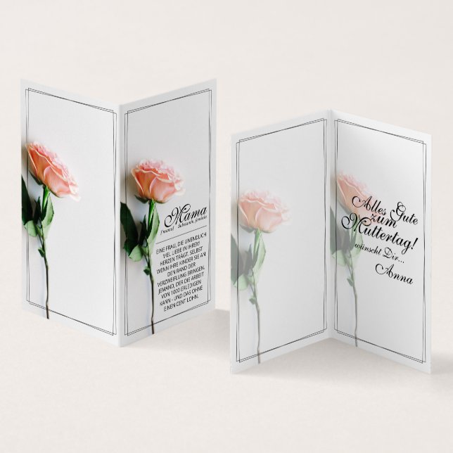 Mum – Simply Irreplaceable | Classic Card - Rose (Inside and Outside)
