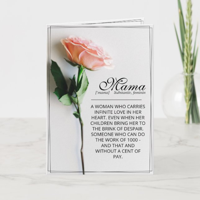 Mum – Simply Irreplaceable | Classic Card - Rose M (Front)