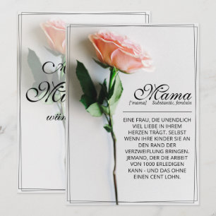 Mum – Simply Irreplaceable   Classic Card - Rose M