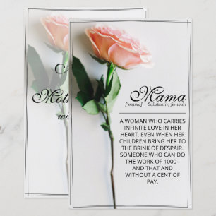 Mum – Simply Irreplaceable Classic Card - Rose M