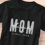 Mum Since 20XX Modern Simple Preppy T-Shirt<br><div class="desc">This simple and modern design is composed of san serif typography.</div>