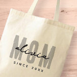 Mum Since 20XX Modern Simple Preppy Tote Bag<br><div class="desc">This simple and modern design is composed of san serif typography.</div>