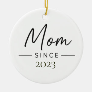 Mum Since Personalised Year Handwritten Minimal Ceramic Ornament