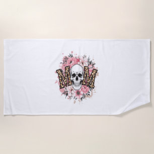 Mum Skull Mama Leopard Skull Beach Towel