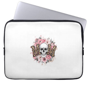 Mum Skull Mama Leopard Skull Laptop Sleeve