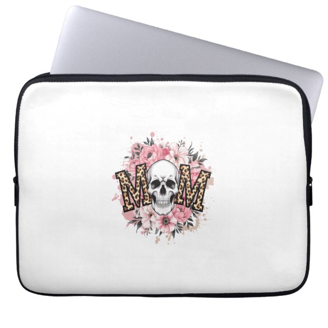 Mum Skull Mama Leopard Skull Laptop Sleeve (Front)