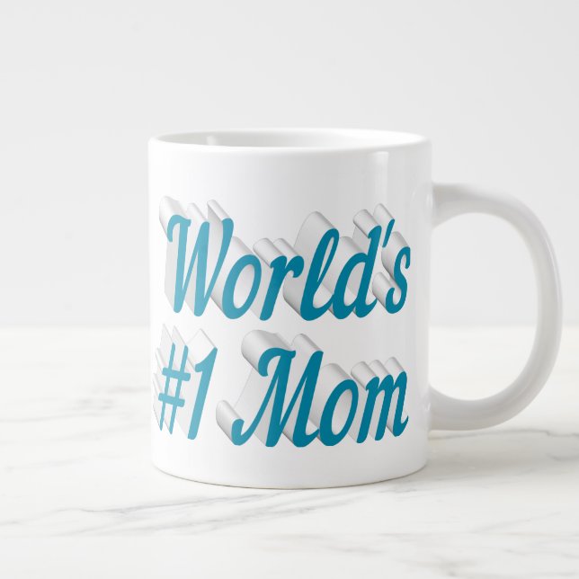 Mum sky blue half text giant coffee mug (Right)