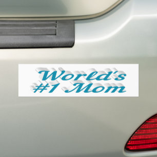 Mum sky blue text bumper sticker