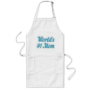 Mum Sky blue text Mothers Day Long Apron