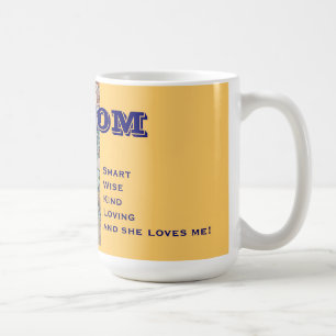 Mum Smart Wise Kind Loving She Loves Me Mugs Heart