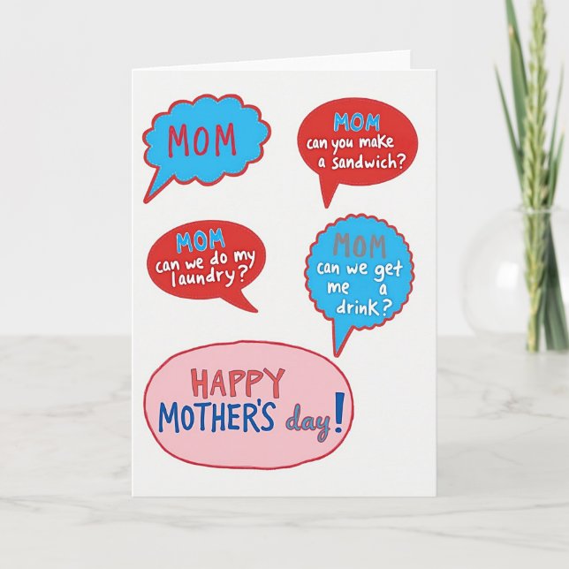 Mum Speech Bubbles Day Card (Front)