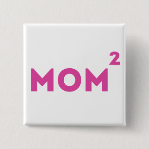 Mum Squared Funny Mum Math. 15 Cm Square Badge