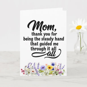 Mum Steady Hand Guided Me Watercolor Wildflower Card