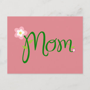 Mum Strawberry Pink Postcard