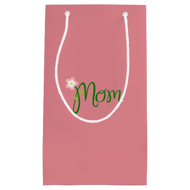 Mum Strawberry Pink Small Gift Bag (Front)
