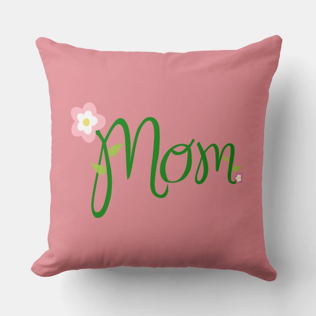 Mum Strawberry Pink Throw Pillows (Front)