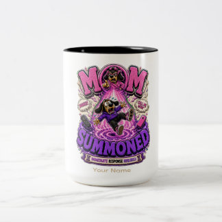 Mum Summoned Personalised Funny Mum T-Shirt, Custo Two-Tone Coffee Mug