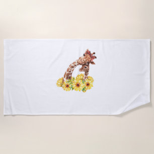Mum Sunflower Gift Safari Africa Animal Kids Baby Beach Towel