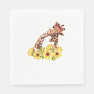 Mum Sunflower Gift Safari Africa Animal Kids Baby Napkin
