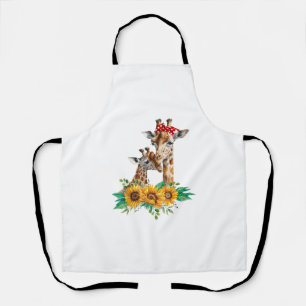 Mum Sunflower Safari Africa Animals Kids Cute Baby Apron