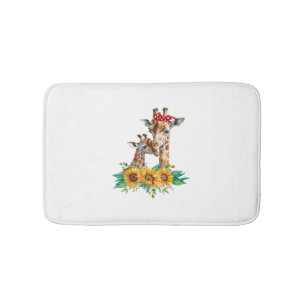 Mum Sunflower Safari Africa Animals Kids Cute Baby Bath Mat