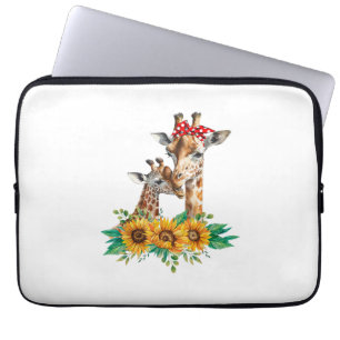 Mum Sunflower Safari Africa Animals Kids Cute Baby Laptop Sleeve