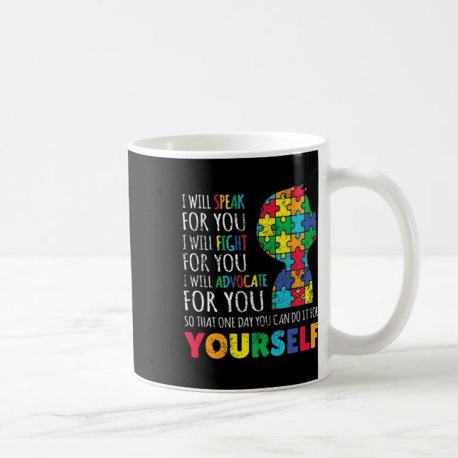 Mum Support Autism Awareness Autistic Boy Son Puzz Coffee Mug (Right)