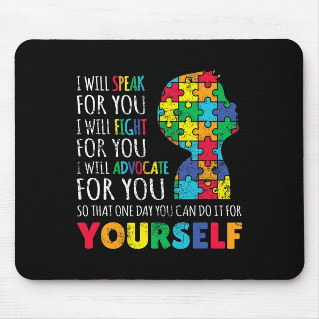 Mum Support Autism Awareness Autistic Boy Son Puzz Mouse Pad (Front)