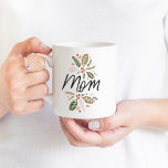 Mum Sweet Holly Holiday Black Script Coffee Mug<br><div class="desc">Moms love mugs...  especially during the holiday season! This stylish mug features my hand-drawn winter greenery in vibrant colours. All colours are editable. Shop holiday gifts and more at www.zazzle.com/store/nbpaperco</div>