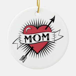 Mum Tattoo Ceramic Ornament