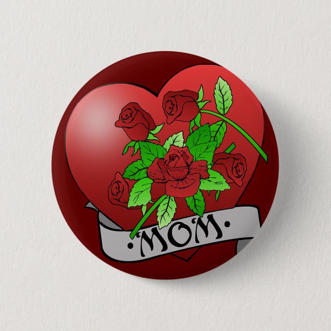 Mum Tattoo Gifts and T-shirts 6 Cm Round Badge (Front)