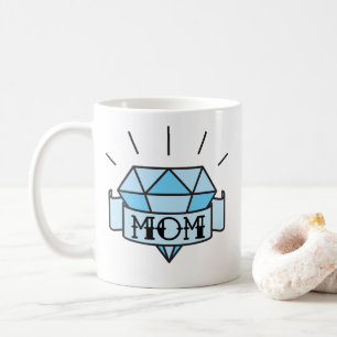 Mum Tattoo Style Diamond Coffee Mug