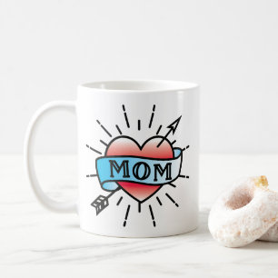 Mum Tattoo Style Rose Coffee Mug