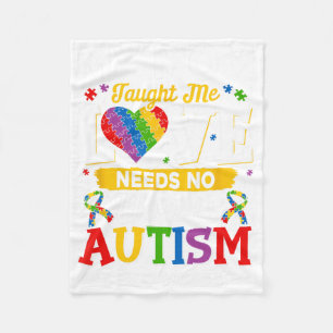 Mum Taught Me Love Needs No Words Funny Autism Fleece Blanket